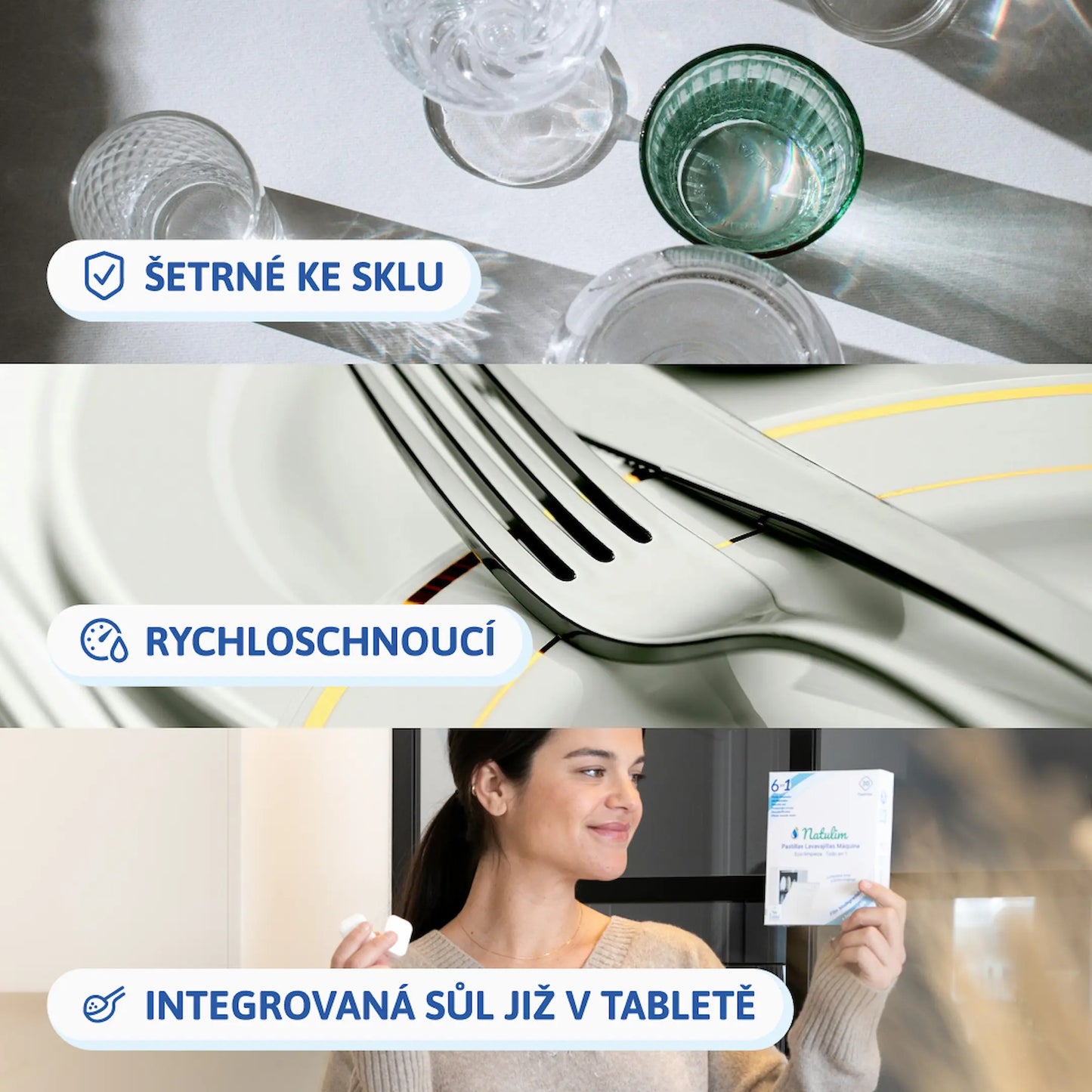 Eco tablety do myčky nádobí 6v1 – balení 60 tablet