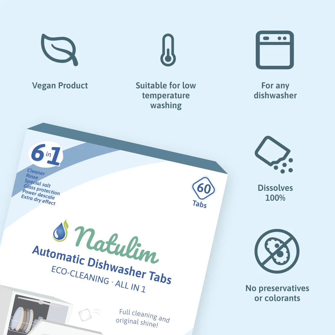 6-in-1 Eco Dishwasher Tablets - 60 Washes