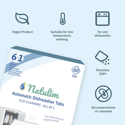 6-in-1 Eco Dishwasher Tablets - 60 Washes